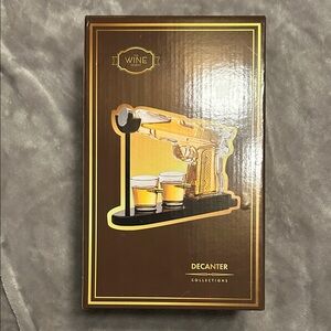 Gun-Shaped Decanter Set with Shot Glasses